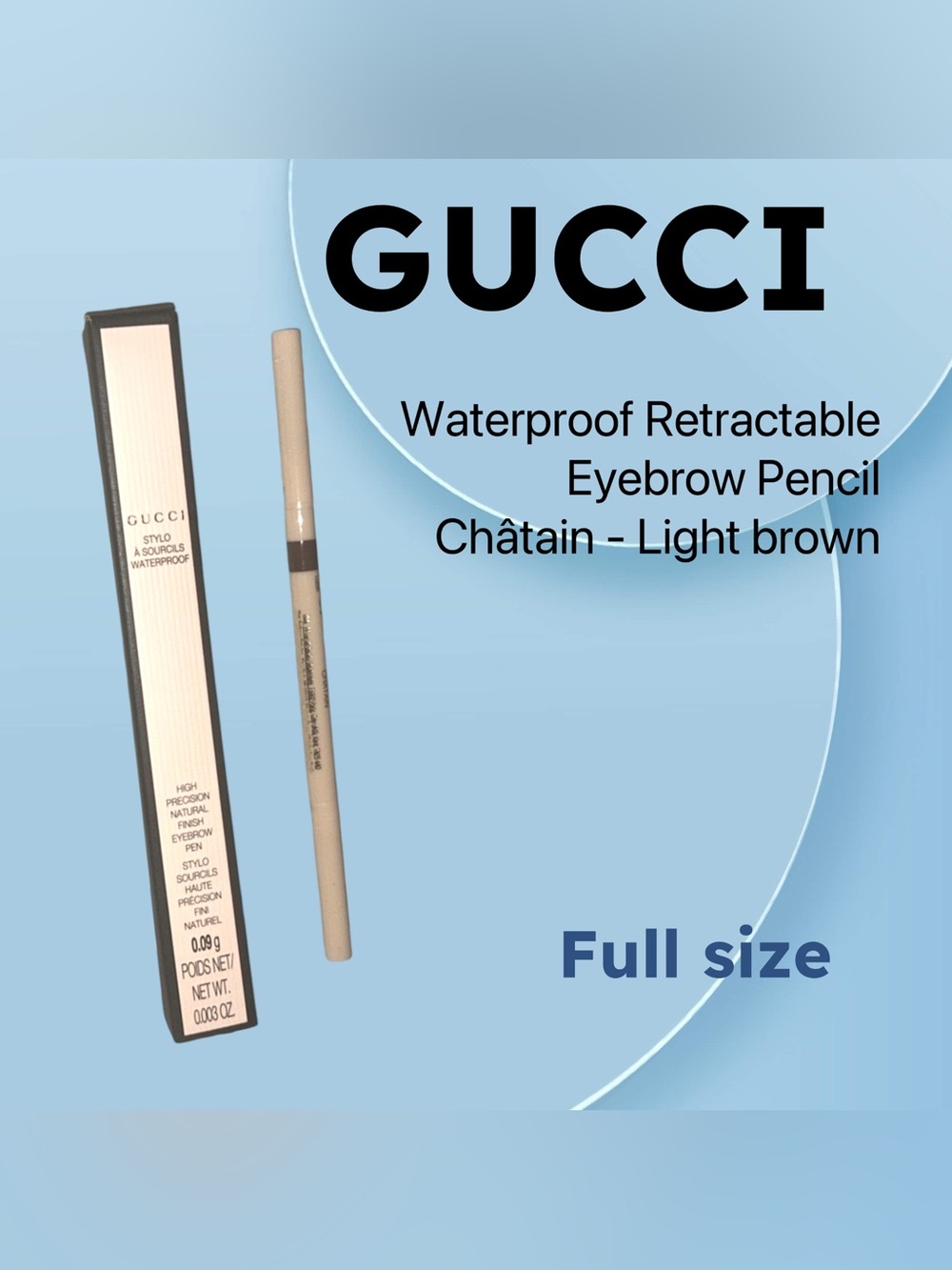🇮🇹🆕📦NIB GUCCI |FULL| Châtain Light brown Retractable Eyebrow Pencil*